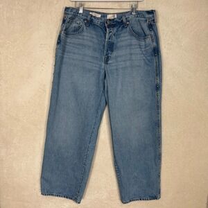 Universal Thread Mid Rise 90s Baggy Studded Jeans Medium Wash Blue Denim 14